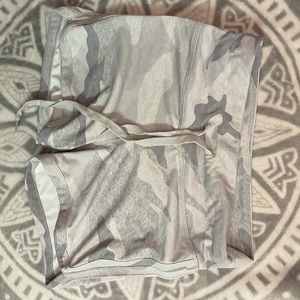 light grey camouflage athletic shorts